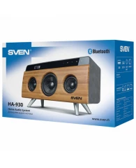 Колонка портативная SVEN HA-930, 2.0, 30 Вт, Bluetooth, FM, USB, LED-дисплей, бамбук,, SV-019068