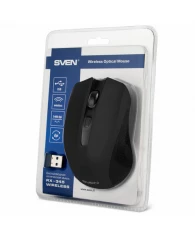 Мышь беспроводная SVEN RX-350W, 5 кнопок+1 колесо-кнопка, оптическая, черная, SV-0195, SV-019570