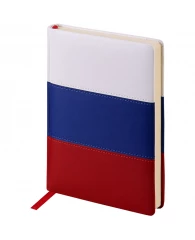 Ежедневник недатир. А5, 160л., кожзам, OfficeSpace "Flag", триколор