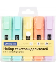 Набор текстовыделителей OfficeSpace 05цв., пастельные цвета, 1-5мм, европодвес