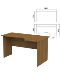 Стол письменный эргономичный "Канц", 1400х800х750 мм, правый, цвет орех пирамидальный, СК30.9