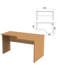 Стол письменный эргономичный "Этюд", 1400х900х750 мм, правый, бук бавария (КОМПЛЕКТ)