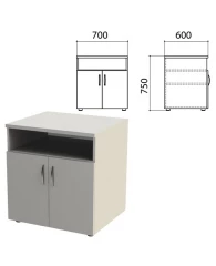 Тумба Этюд для оргтехники (серый, 700x600x750 мм)