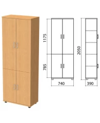 Шкаф закрытый "Монолит", 740х390х2050 мм, цвет бук бавария (КОМПЛЕКТ)