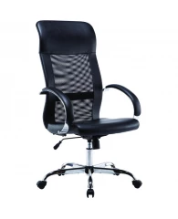 Кресло для руководителя Easy Chair 575 TPU черное (рециклированная кожа/сетка, металл)
