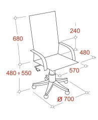 Кресло BN_Dp_Руководителя EChair-515 RT рецикл.кожа черная,