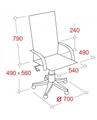 Кресло BN_Dp_Руководителя EChair-516 RT рецикл.кожа черная,