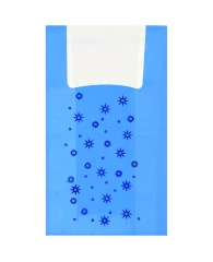 Пакет-майка OfficeClean "Звезды ", ПНД, 30+16*60см, 15мкм, голубой