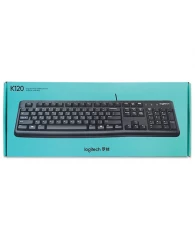 Клавиатура проводная LOGITECH K120, USB, 104 клавиши, черная, 920-002522