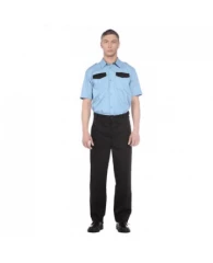 Рубашка для охранника с короткими рукавами голубая (размер 52-54, рост 182-188)