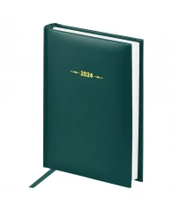 Ежедневник датированный 2024г., А6, 176л., балакрон, OfficeSpace "Ariane", зеленый