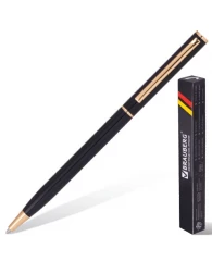 Ручка подарочная шариковая BRAUBERG "Slim Black", корпус черный, узел 1 мм, линия письма 0,7 мм, син