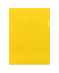 Папка-уголок СТАММ А4, 150мкм, пластик, прозрачная, желтая