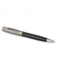 Ручка шариковая Parker "Sonnet Premium Metal@Black GT" черная, 1,0мм, поворот., подарочная упаковка