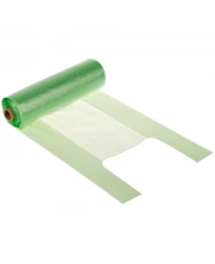 Пакет-майка OfficeClean, ПНД, 28+14*50см, 12мкм, рулон на втулке, 200шт., зеленый