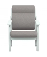 Кресло МЕ_Вега 10 (7985),ткань серый, каркас снег