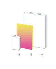 Ежедневник недатированный, А5, 136л., кожзам, Berlingo "Radiance", желтый/розовый градиент