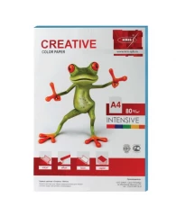 Бумага цветная CREATIVE color, А4, 80 г/м2, 100 л., интенсив, голубая, БИpr-100г