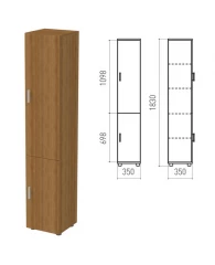 Шкаф закрытый "Канц", 350х350х1830 мм, цвет орех пирамидальный (КОМПЛЕКТ)
