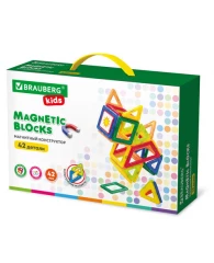 Магнитный конструктор BIG MAGNETIC BLOCKS-42, 42 детали, BRAUBERG KIDS, 663846