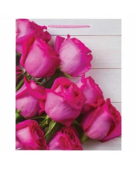 Пакет подарочный (1 штука) 26x13x32 см, ЗОЛОТАЯ СКАЗКА "Розовые розы", ламинированный, 606582