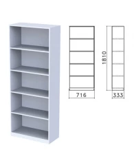 Шкаф (стеллаж) "Бюджет", 716х333х1810 мм, 4 полки, серый, 402651-030
