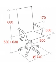 Кресло VT_CHAIRMAN 402 кожа черная, хром