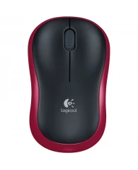 Мышь беспроводная Logitech M185, красный, черный, 2btn+Roll