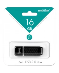 Флеш-диск Smart Buy "Quartz" 16GB, USB 2.0 Flash Drive, черный