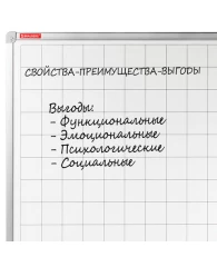 Доска магнитно-маркерная В КЛЕТКУ 60х90 см, алюминиевая рамка, ГАРАНТИЯ 10 ЛЕТ, РОССИЯ, BRAUBERG, 23