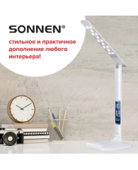 Настольная лампа-светильник SONNEN BR-888A, подставка, светодиодный, LED, 9 Вт, белый, 236664