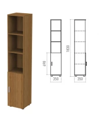 Шкаф полузакрытый «Канц», 350×350×1830 мм, цвет орех пирамидальный (КОМПЛЕКТ)