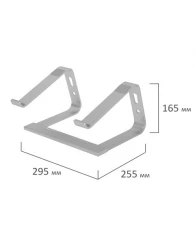 Подставка для ноутбука алюминиевая, нескользящая, 295х255 мм, BRAUBERG SOLID, 513618