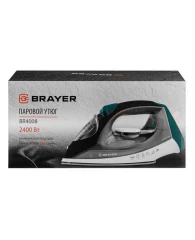 Утюг BRAYER BR4008, 2400 Вт, керамическое покрытие, автоотключение, самоочистка, антикапля, серый