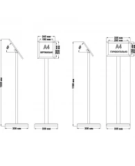 Стойка напольная Attache рекл.наклон клик-рамка А4 Рандеву вертик-горизон