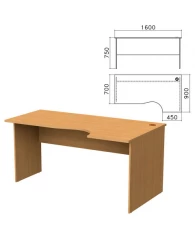 Стол письменный эргономичный "Монолит", 1600х900х750 мм, правый, цвет бук бавария, СМ6.1