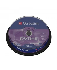 Диск DVD+R Verbatim 4.7 ГБ 16x cake box 43498 (10 штук в упаковке)