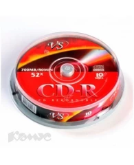 Носители информации CD-R, 52x, VS, Cake/10, VSCDRCB1001