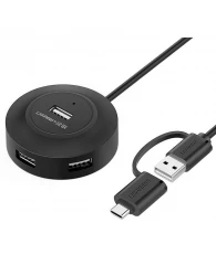 Разветвитель USB UGREEN CR106 (20277) USB 2.0 Hub 4 Ports. Длина 1 м/черный