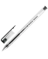 Ручка гелевая STAFF "Basic", ЧЕРНАЯ, корпус прозрачный, хромированные детали, узел 0,5 мм, линия пис