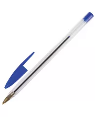 Ручка шариковая STAFF "Basic BP-01", письмо 750 метров, СИНЯЯ, длина корпуса 14 см, линия письма 0,5