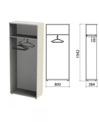 Шкаф (каркас) для одежды "Этюд", 800х384х1942 мм, серый, 400001-03, шт
