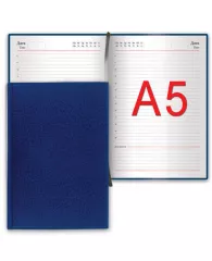 Ежедневник недатированный А5 (138х213 мм) BRAUBERG "Profile", балакрон, 136 л., синий, 123426